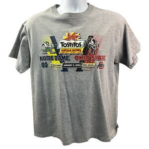 2006 Tostitos Fiesta Bowl T-Shirt Gray Size S Notre Dame vs Ohio State NCAA